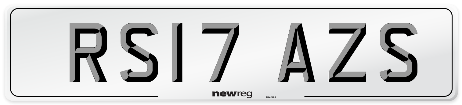 RS17 AZS Number Plate from New Reg